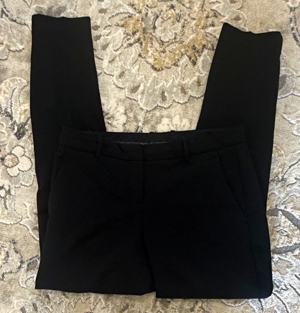 Theory Women’s Black Solid Dress Pants Flat Front Size 10 Regular